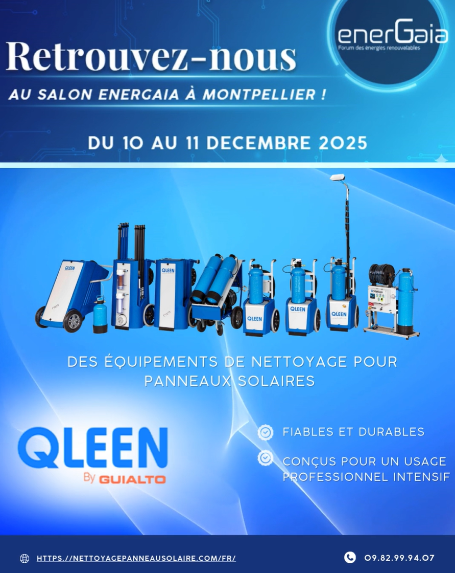 Qleen By GUIALTO a EnerGaïa 2025: soluzioni professionali per la pulizia dei pannelli solari
